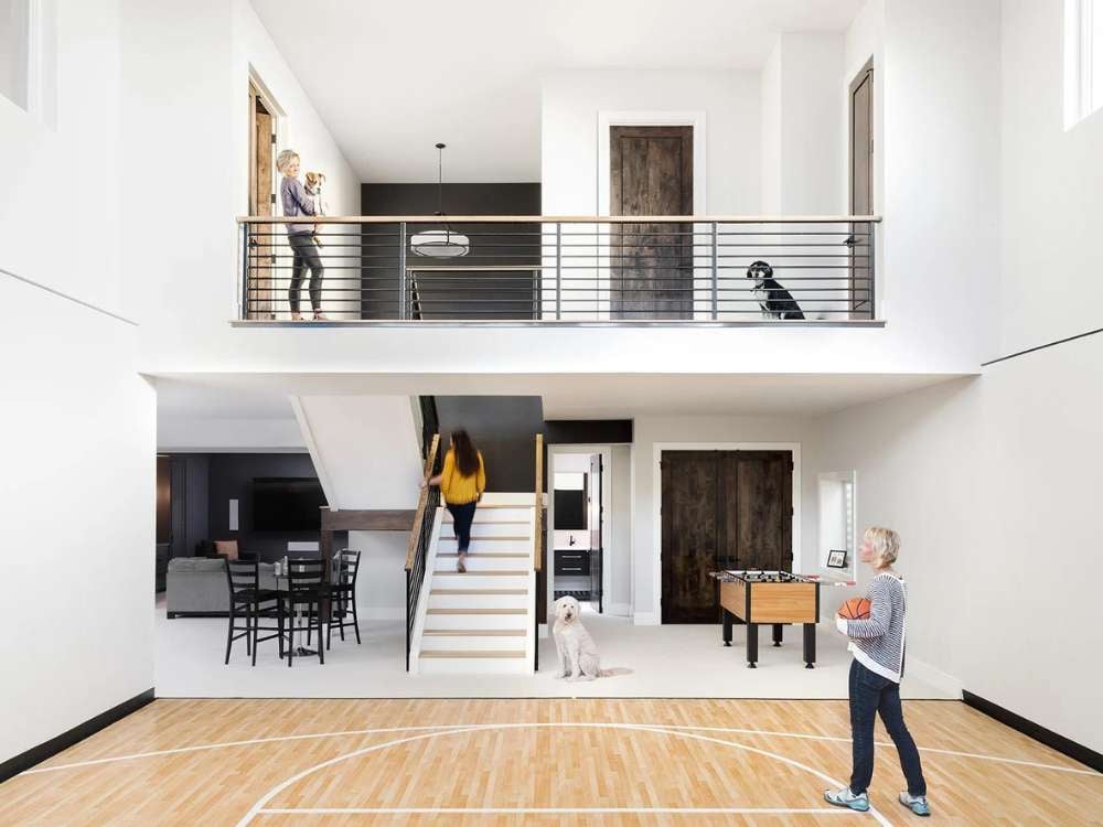 Basement Remodel with Basketball Court and Game Area in Boulder, CO