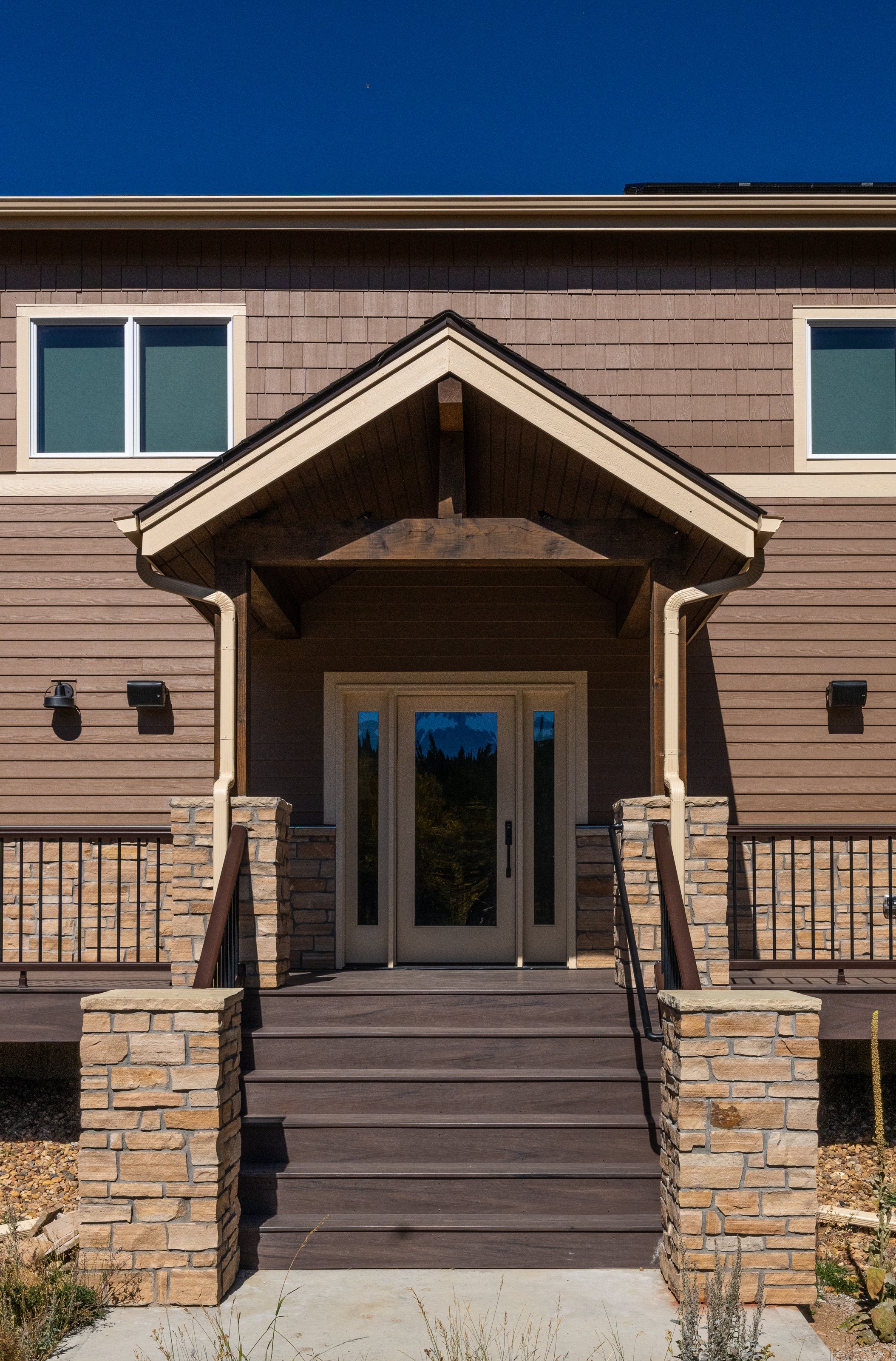 Entrance to custom mountain home