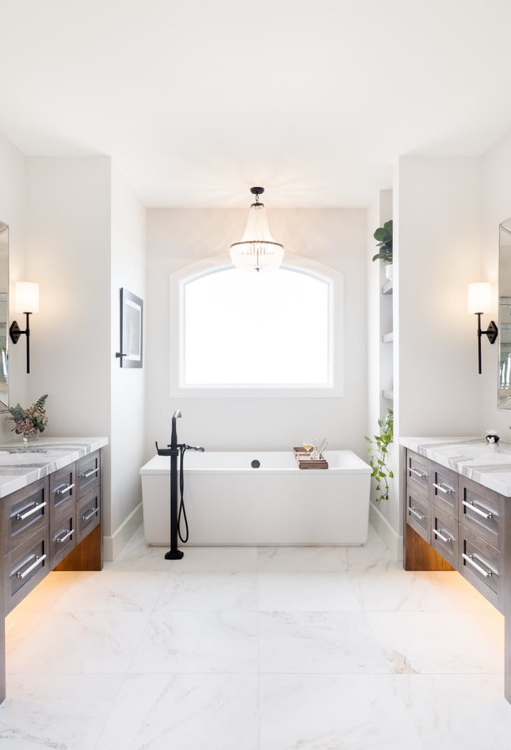 louisville custom build primary bathroom with freestanding tub