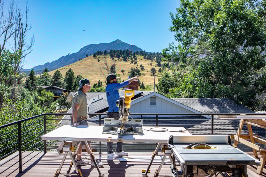 Petra Team Working on Home Remodel Outside 