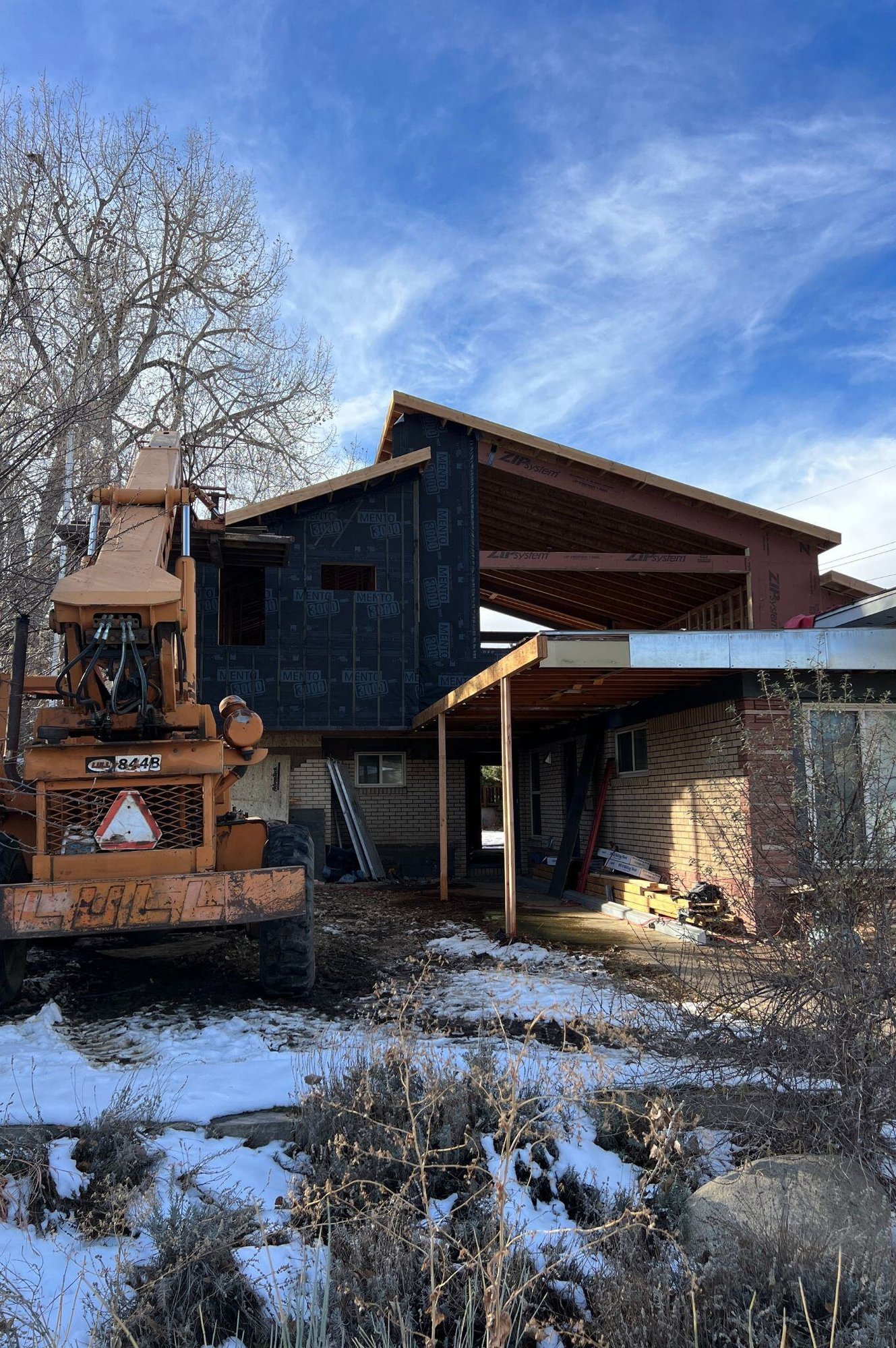 Exterior home addition renovation under construction in boulder colorado