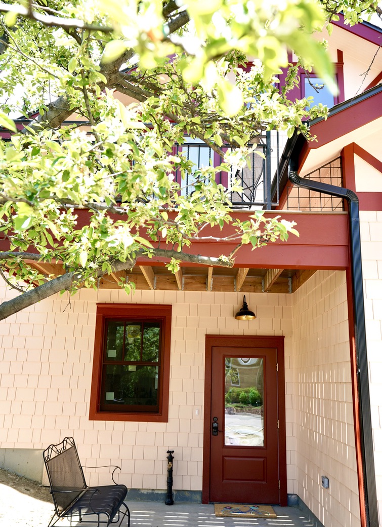 Exterior entrance to a remodeled ADU in Boulder