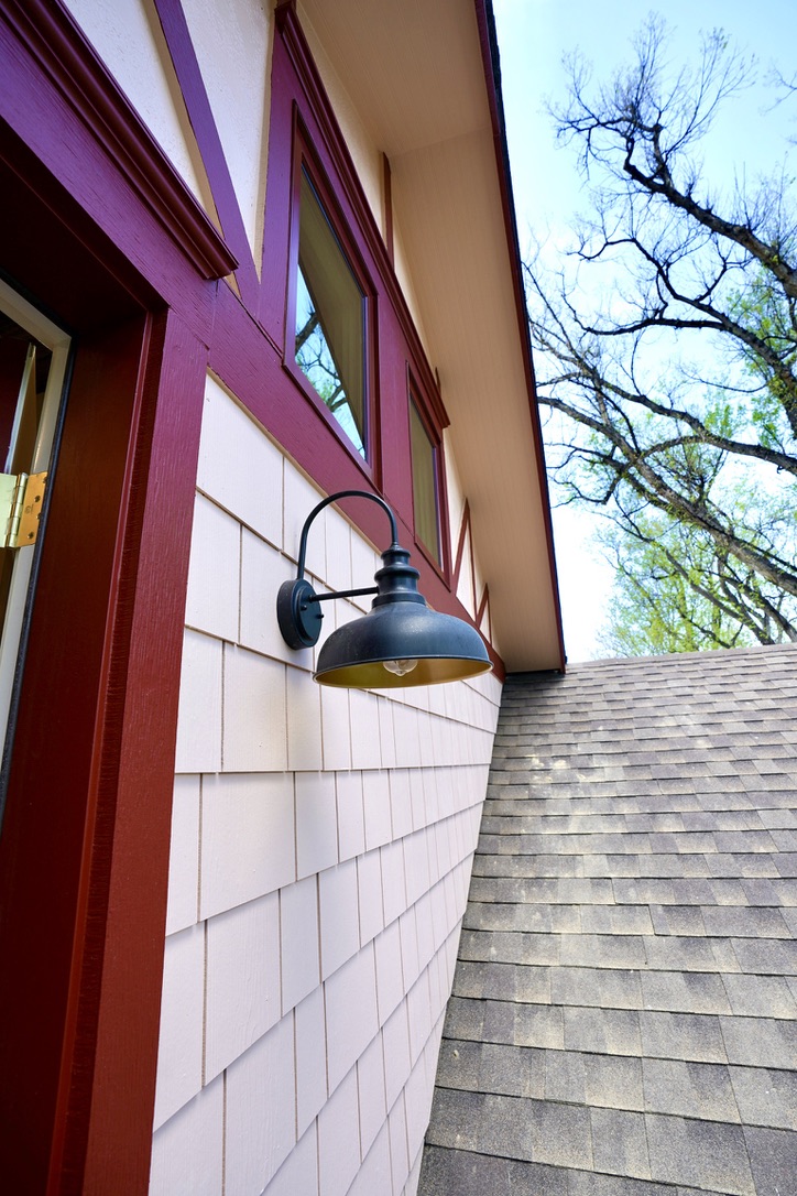 Exterior light sconce that compliments the character of this custom ADU
