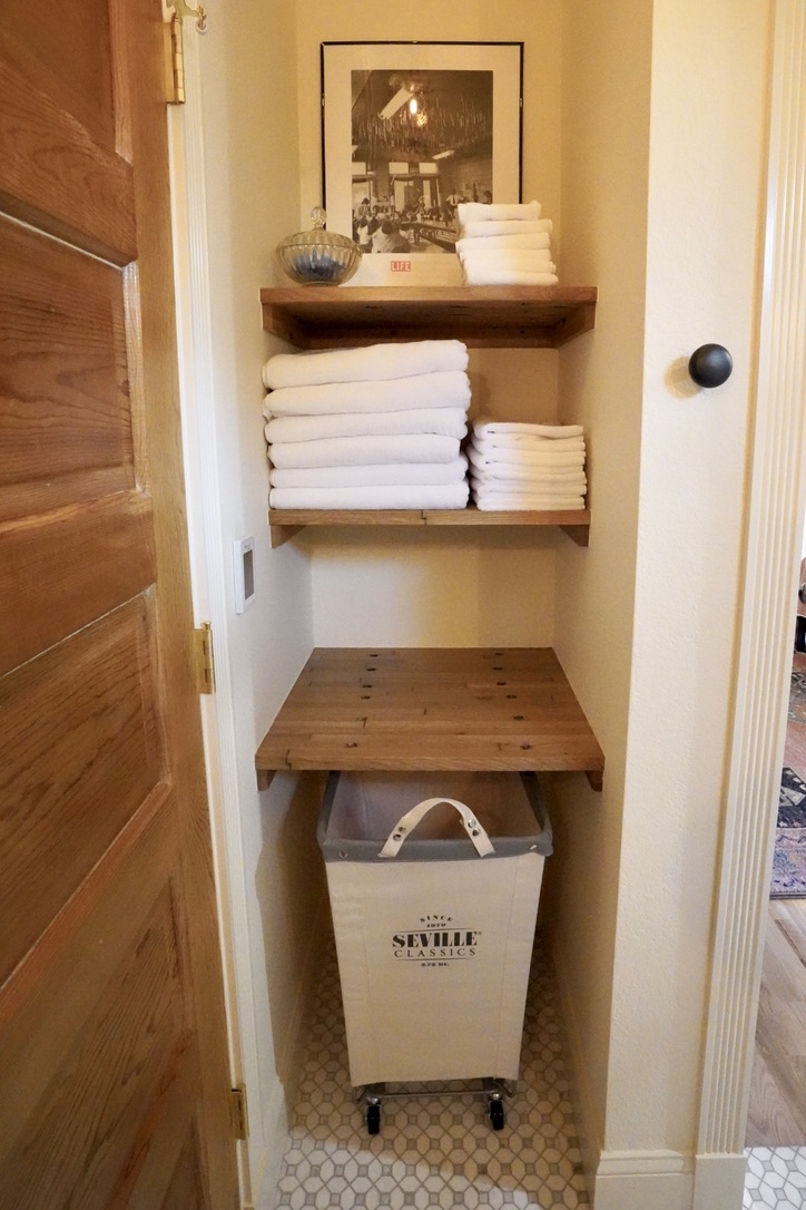 laundry nook outside of the laundry room